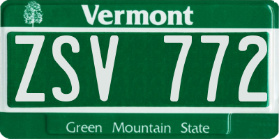 VT license plate ZSV772