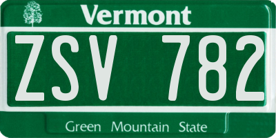 VT license plate ZSV782