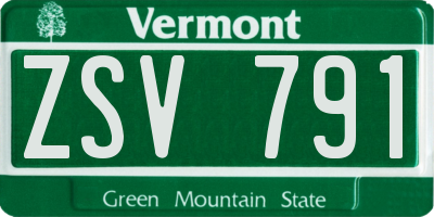 VT license plate ZSV791