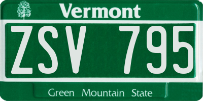 VT license plate ZSV795