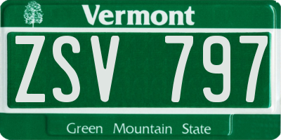 VT license plate ZSV797