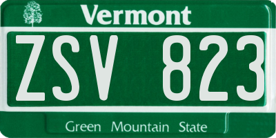 VT license plate ZSV823