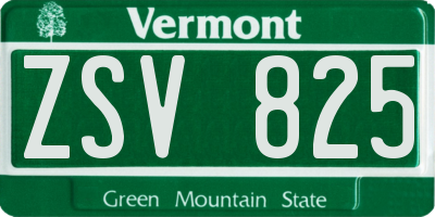 VT license plate ZSV825