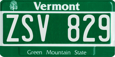 VT license plate ZSV829