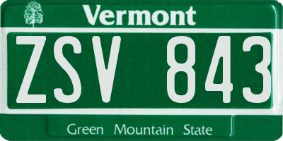 VT license plate ZSV843