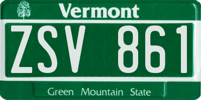 VT license plate ZSV861