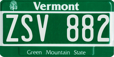 VT license plate ZSV882