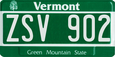 VT license plate ZSV902
