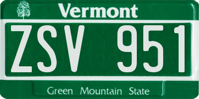 VT license plate ZSV951
