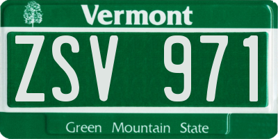 VT license plate ZSV971