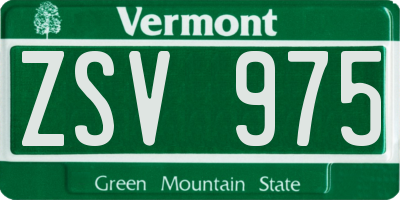 VT license plate ZSV975