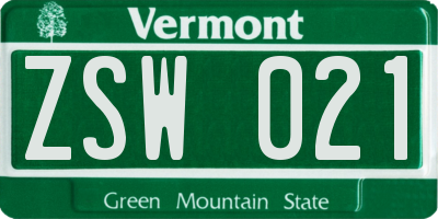 VT license plate ZSW021
