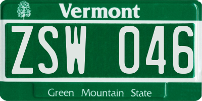 VT license plate ZSW046