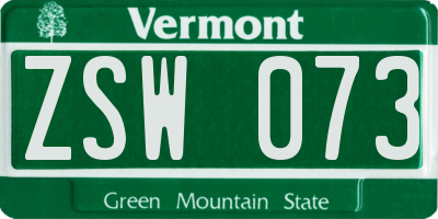 VT license plate ZSW073