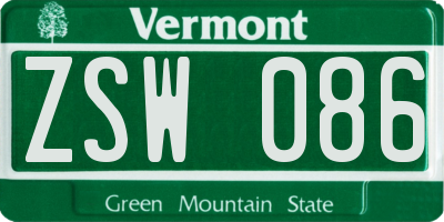 VT license plate ZSW086