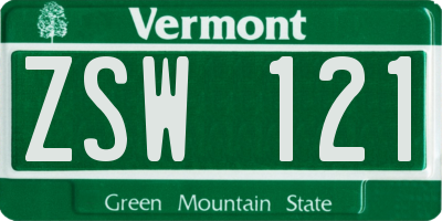 VT license plate ZSW121