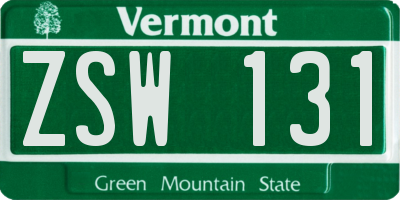 VT license plate ZSW131