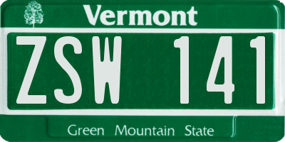 VT license plate ZSW141