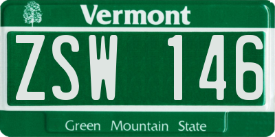 VT license plate ZSW146