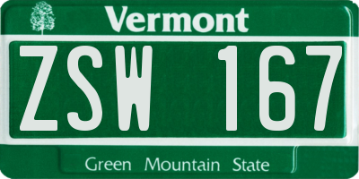 VT license plate ZSW167