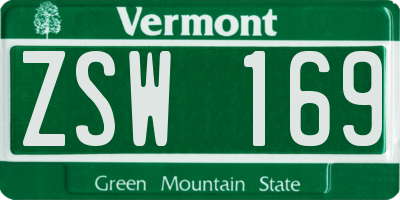 VT license plate ZSW169