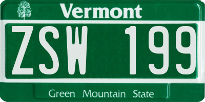VT license plate ZSW199