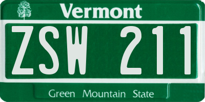 VT license plate ZSW211