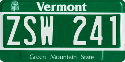VT license plate ZSW241