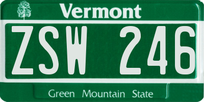 VT license plate ZSW246