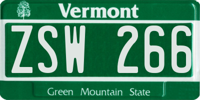 VT license plate ZSW266