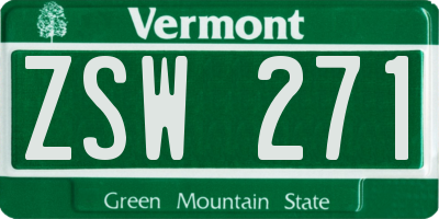VT license plate ZSW271