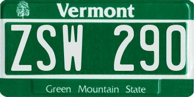 VT license plate ZSW290