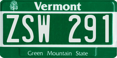 VT license plate ZSW291