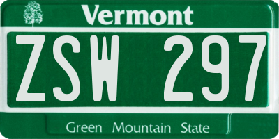 VT license plate ZSW297