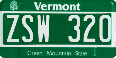 VT license plate ZSW320