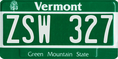 VT license plate ZSW327