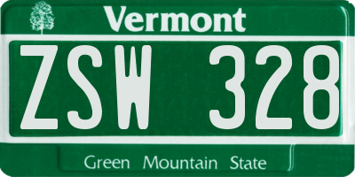 VT license plate ZSW328