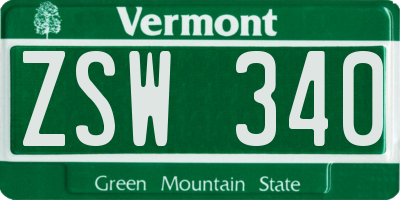 VT license plate ZSW340