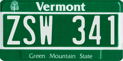 VT license plate ZSW341