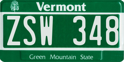 VT license plate ZSW348