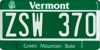 VT license plate ZSW370
