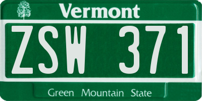 VT license plate ZSW371