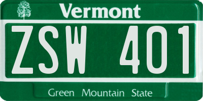 VT license plate ZSW401