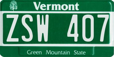 VT license plate ZSW407