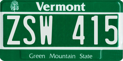 VT license plate ZSW415