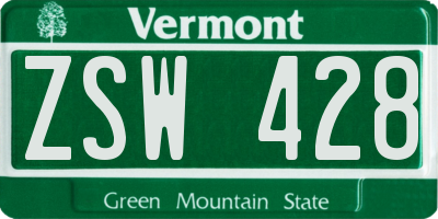 VT license plate ZSW428