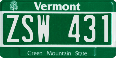 VT license plate ZSW431