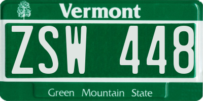 VT license plate ZSW448