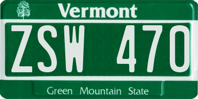 VT license plate ZSW470