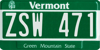 VT license plate ZSW471